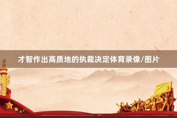 才智作出高质地的执裁决定体育录像/图片