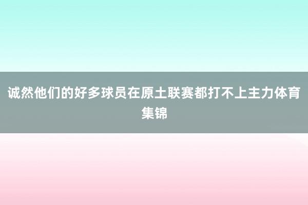 诚然他们的好多球员在原土联赛都打不上主力体育集锦